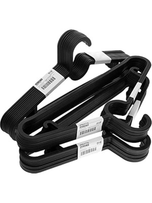 Ikea Spruttıg Hafif Elbise Askısı, Siyah, Plastik, 39 Santimetre - 30'lu Set