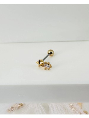 Trend Kapında Zirkon Taşlı Uç Kısmı : Pirinç Kıkırdak Bar Uzunluğu : 6 mm / Bar Kalınlığı 0.8 mm / Top Boyu 3 mm - PT0009-1