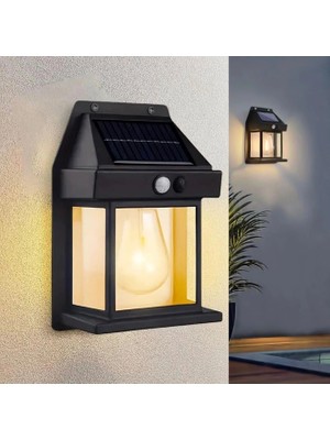 Trend Kapında Güneş Enerjili Solar Duvar Lambası Rustik Ampul-Gün Işığı MZ-800