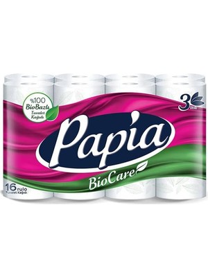 Papia Biocare Tuvalet Kağıdı (3 Katlı) 16 Rulo