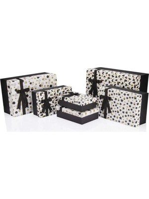 Gıpta Black Whıte Gold Dikdörtgen Hediye Kutusu BX6856 C 160X230X90MM - Tekli