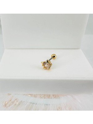 Trend Kapında Zirkon Taşlı Uç Kısmı : Pirinç Kıkırdak Bar Uzunluğu : 6 mm / Bar Kalınlığı 0.8 mm / Top Boyu 3 mm - PT0028-1