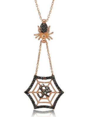 Tienda Elegante Gümüş Muhammed Yazılı Örümcek Ağı Bayan Kolye