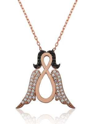 Tienda Elegante Gümüş Sonsuz Melek Bayan Kolye