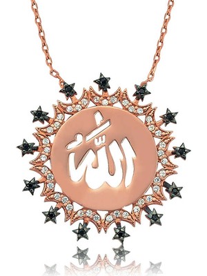 Tienda Elegante Gümüş Allah Yazılı Bayan Kolye