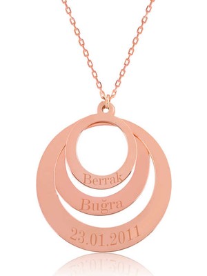 Tienda Elegante Gümüş Rose Aşk Çemberi İsimli Bayan Kolye