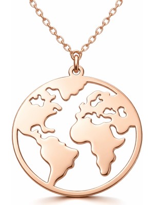 Tienda Elegante ​Gümüş Rose Dünya Kolye