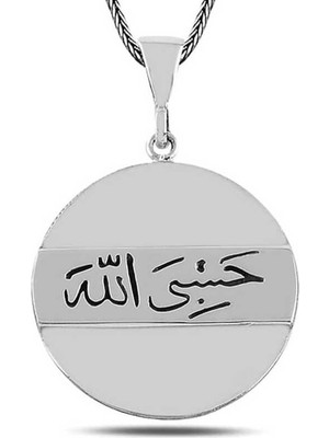 Tienda Elegante Gümüş Arapça Hasbiyallah Yazılı Kolye