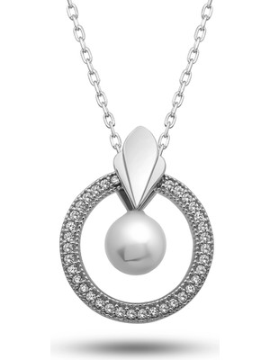 Tienda Elegante Gümüş İnci Çember Kadın Kolye