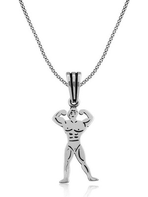 Tienda Elegante ​Gümüş Body Building Erkek Kolye