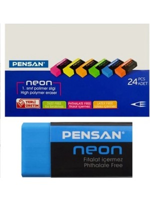 Pensan Neon Silgi 24 Lü Renkli Yüksek Polimer Silgi Seti Pratik Kullanım İçin