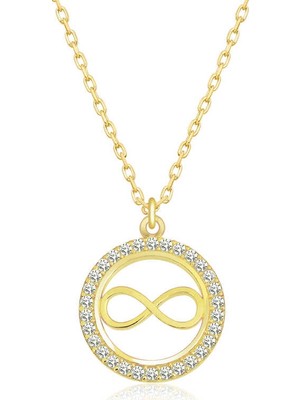Tienda Elegante Gümüş Gold Minik Sonsuzluk Bayan Kolye