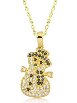 Tienda Elegante Gümüş Gold Kardan Adam Kadın Kolye