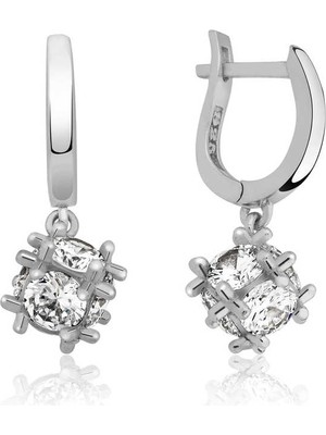 Tienda Elegante ​Gümüş Taşlı Küp Küpe
