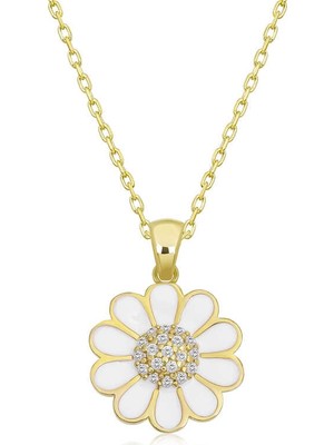 Tienda Elegante Gümüş Gold Papatya Kadın Kolye