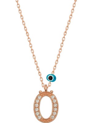 Tienda Elegante Gümüş Nazar Rose Ö Harfi Kadın Kolye