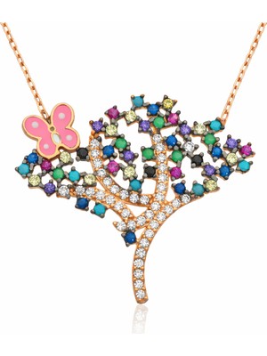 Tienda Elegante Gümüş Bahar Ağacı Bayan Kolye