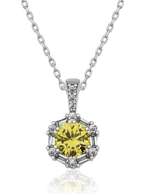 Tienda Elegante ​Gümüş Buğday Sarısı Baget Taşlı Bayan Kolye