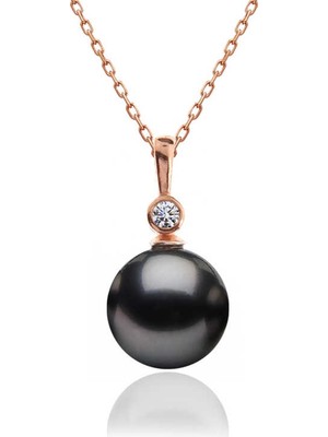 Tienda Elegante Gümüş Rose Yuvarlak İnci Kadın Kolye
