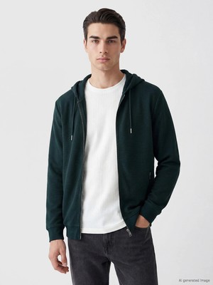 Lc Waikiki Yeni Sezon Kapüşonlu Erkek Fermuarlı Sweatshirt
