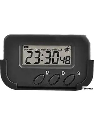 Suwors Dijital Masa Saati – Alarm, Kronometre, Pomodoro Zamanlayıcı, Ultra Kompakt Tasarım, Öğrenci,
