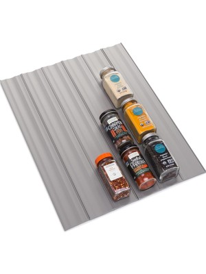 Youcopia Spiceliner Baharat Rafı Çekmece Düzenleyici (Universal Fit 10' Rulo), Gri