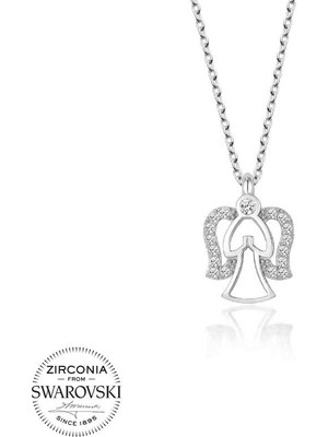 Tienda Elegante Swarovski Taşlı Gümüş Melek Bayan Kolye