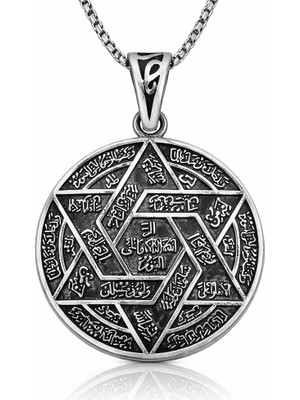 Tienda Elegante Gümüş İsmi Azam Duası Kolye