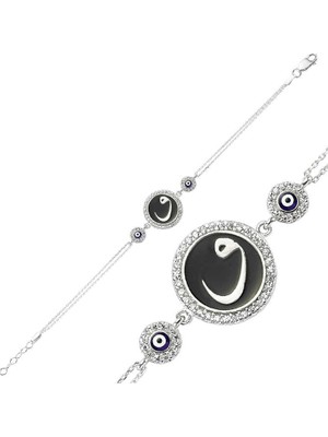 Tienda Elegante Gümüş Nazarlı Vav Bayan Bileklik