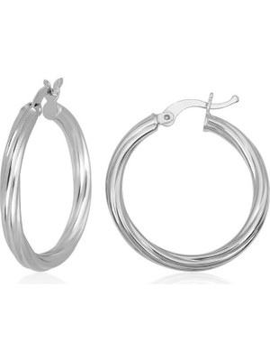 Tienda Elegante Gümüş 3 mm Burgu Şarnel Küpe
