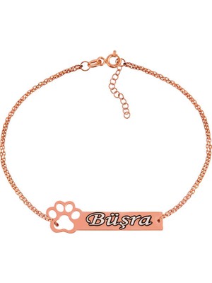 Tienda Elegante Gümüş Rose Kişiye Özel İsimli Bayan Bileklik