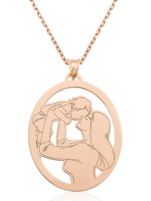 Tienda Elegante ​Gümüş Rose Anne Bebek Kolye