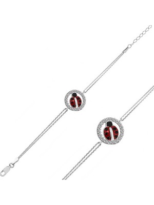 Tienda Elegante Gümüş Uğur Böceği Bayan Bileklik