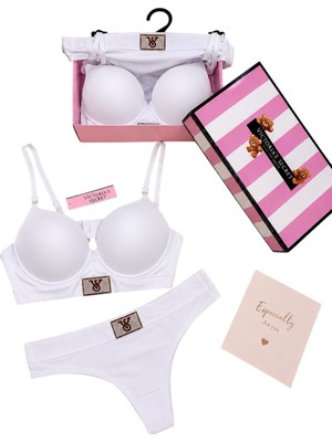 Victoria's Secret 2 Li Push Up Saten Sütyen Külot Takım