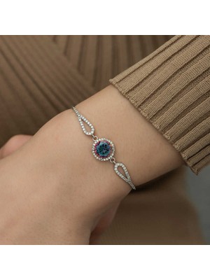 Tienda Elegante Gümüş Mistik Topaz Bileklik