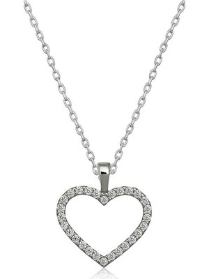 Tienda Elegante Gümüş Kalp Bayan Kolye
