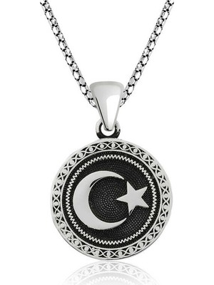 Tienda Elegante Gümüş Ay Yıldız Kolye