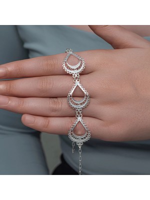 Tienda Elegante Gümüş Ay Dansı Telkari Kadın Bileklik