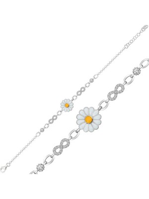 Tienda Elegante Gümüş Papatya Bayan Bileklik