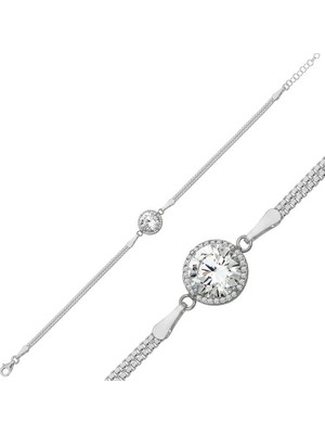 Tienda Elegante Gümüş Tektaş Bayan Bileklik