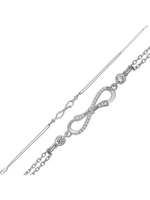 Tienda Elegante Gümüş Sonsuz Aşk Fiyonk Kadın Bileklik