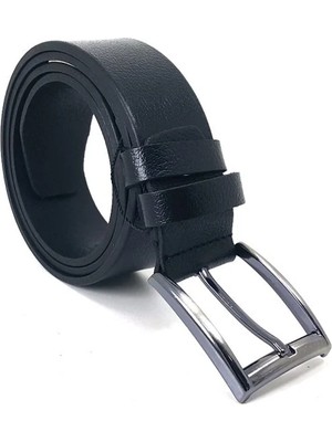 Sistem Cst Hakiki Deri  Erkek Kot Kemeri 4,5cm-Siyah