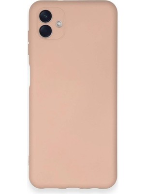 Royaleks Samsung Galaxy A04 Kılıf Nano Içi Kadife Silikon - Pudra