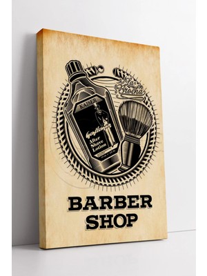 Mushen Studio Retro Barber Shop Tıraş Seti Tasarımlı Erkek Kuaför Salon Dekorasyonu Için Kanvas Tablo Duvar Dekoru