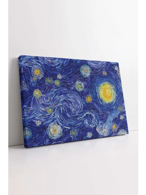 Mushen Studio Van Gogh Yıldızlı Gece , Yıldızlı Gökyüzü Kanvas, Van Gogh Tablo, Premium Kalite Kanvas Tablo Duvar