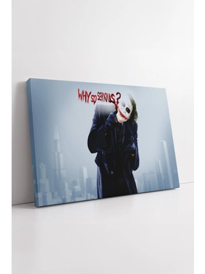 Mushen Studio Joker Why So Serious Yazılı Şehir Manzaralı Sinematik Tarz Modern Dekoratif Kanvas Duvar Tablosu Kan