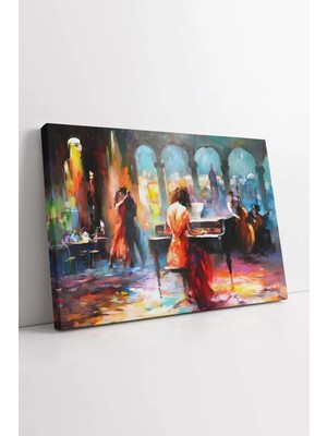 Mushen Studio Piyano ve Vals , Modern Sanat Tablo, Yağlı Boya Kanvas, Lüks Baskı, Premium Dekor Kanvas Tablo Duvar