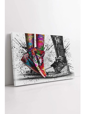 Mushen Studio Banksy Grafiti , Grafiti Tasarım Tablo, Sevgililer Günü Kanvas, Aşk ve Sevgi Tablo Kanvas Tablo Duva