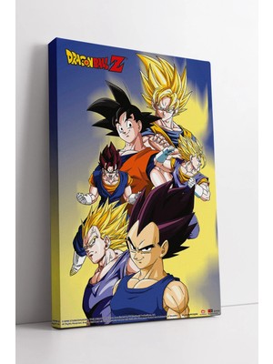 Mushen Studio Dragon Ball Z Goku Vegeta Anime  Süper Saiyan Karakter Temalı Renkli Duvar Dekoru Kanvas Tablo Duvar