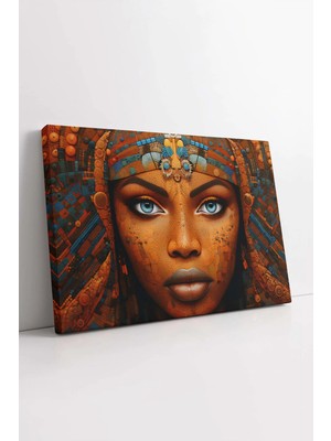 Mushen Studio Afrikalı Kadın , Geleneksel Afrika Desenler Tablo, Lüks Kanvas, Trend Tasarım Kanvas Tablo Duvar Dek
